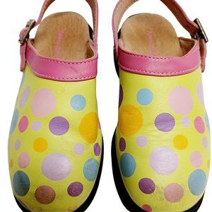 HANNA ANDERSSON CLOGS, SIZE 12/30, POLKA-DOT, SLING BACK